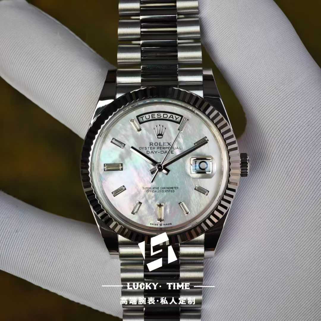 Rolex DD228239 White Mother‑of‑Pearl T‑Square Diamond Dial – White Gold Style 40mm